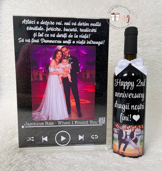 Placă acrilică/tablou A4 cu melodie cu sau fără sticlă