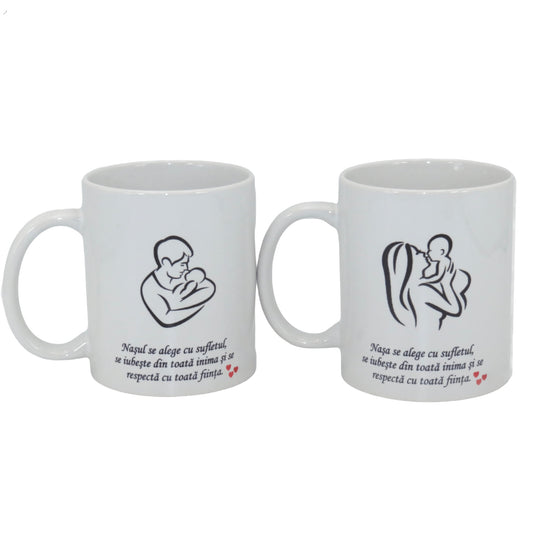 Căni personalizate pentru Nașii de Botez