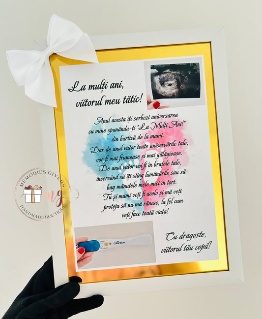 Tabloul A4 cu sau fără sticlă din partea bebelușului nenăscut