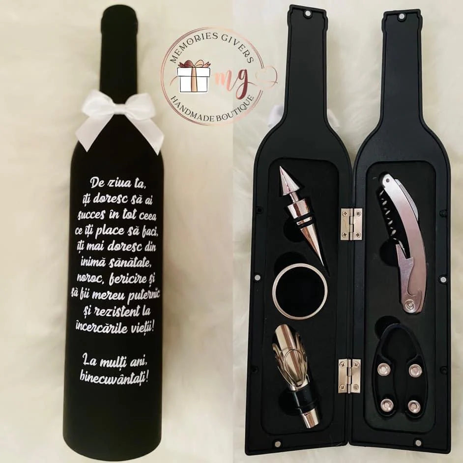 Doar sticla personalizată sau în cutie/pungă de cadou