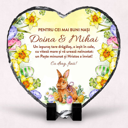 Piatră de ardezie în formă de inimă 15x15cm