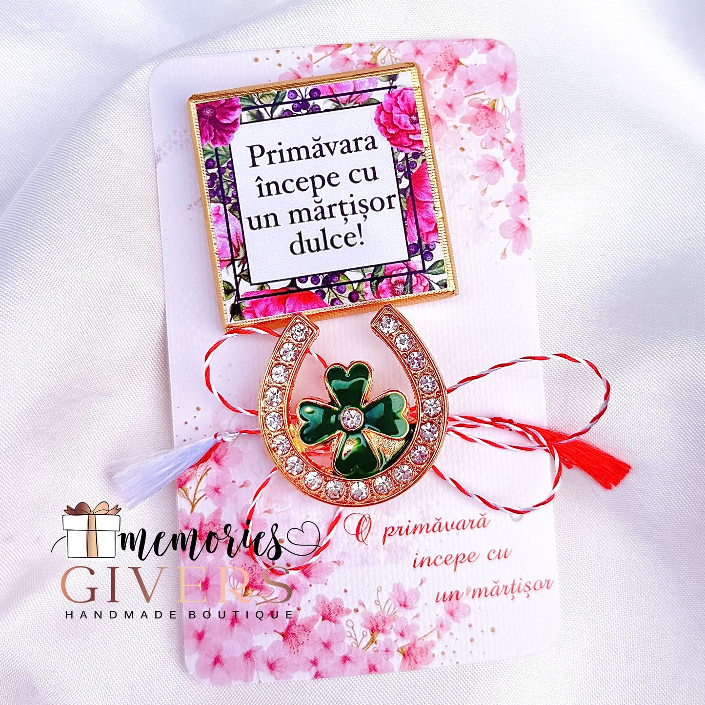 Broșă mărțișor și ciocolată personalizată cu orice mesaj sau poză
