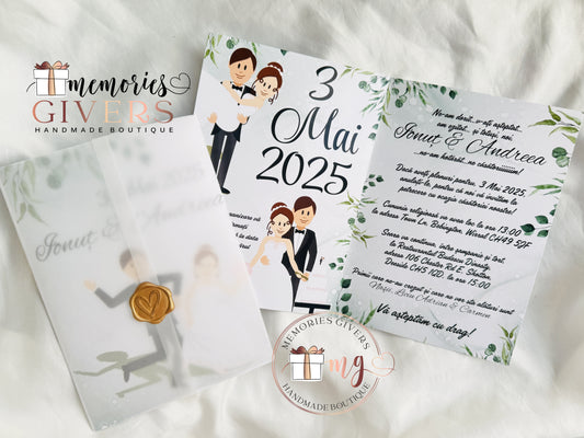 Invitație nuntă tip carte