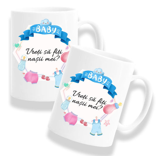 Căni personalizate pentru Nașii de Botez