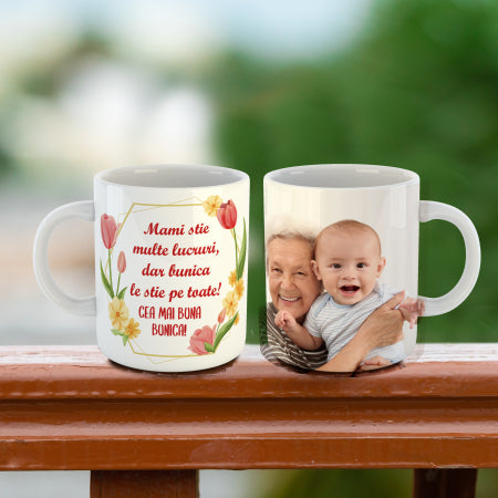 Cană albă personalizată pentru Mărțișor