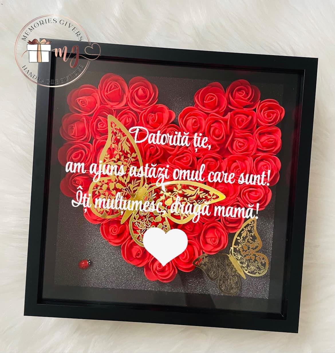 Tablou cu trandafiri cu sau fără sticlă