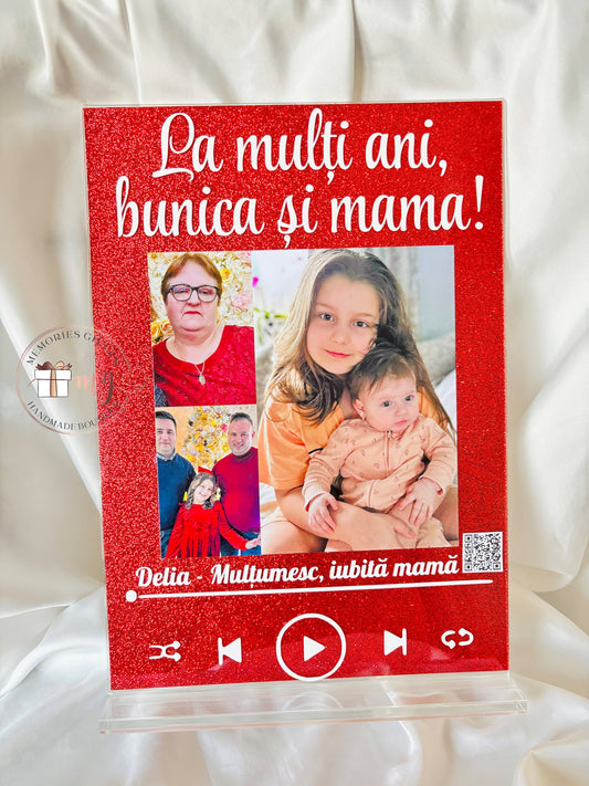 Placă acrilică/tablou A4 cu melodie cu sau fără sticlă