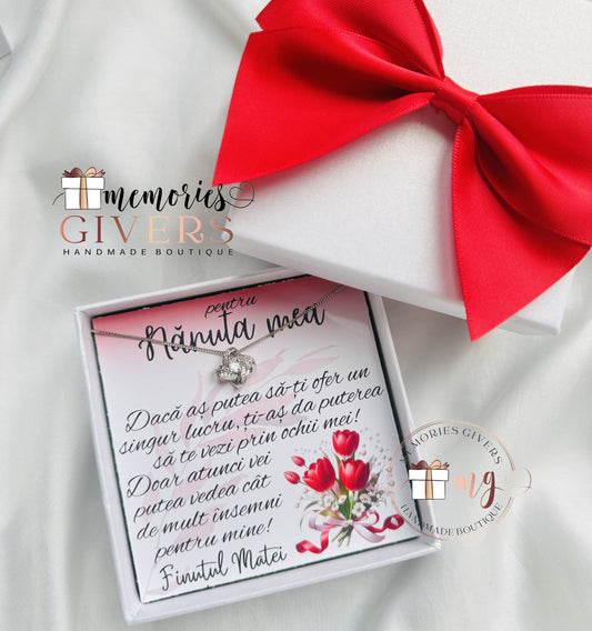 Lănțișor în cutie albă personalizată