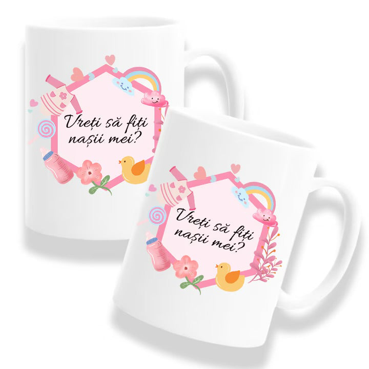 Căni personalizate pentru Nașii de Botez