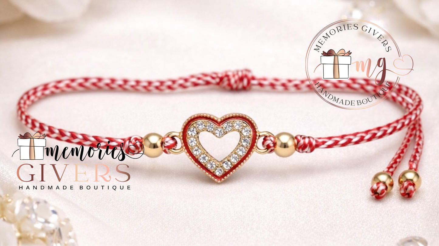 Brățară ajustabilă - INIMĂ cu pietricele