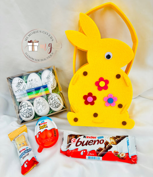 Coșuleț pentru copii cu dulciuri și ouă de colorat