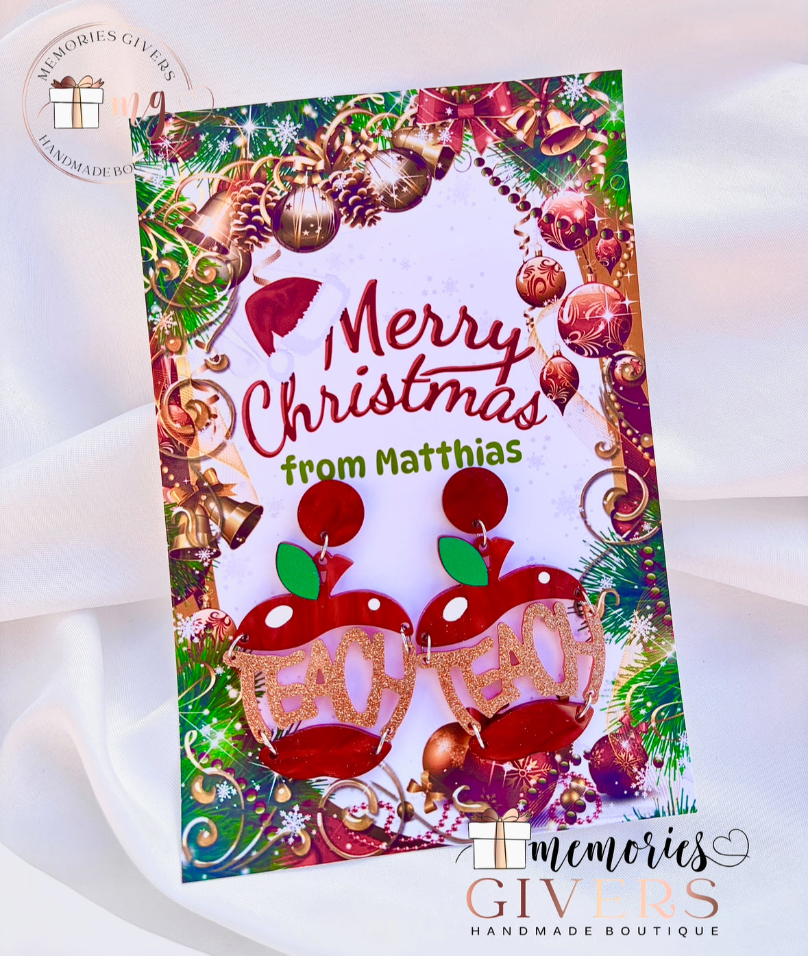 Cercei cu mesaj personalizat pentru Profesoare