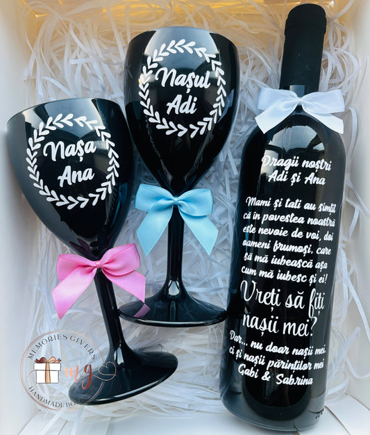 Set din sticlă & pahare cu sau fără ciocolată