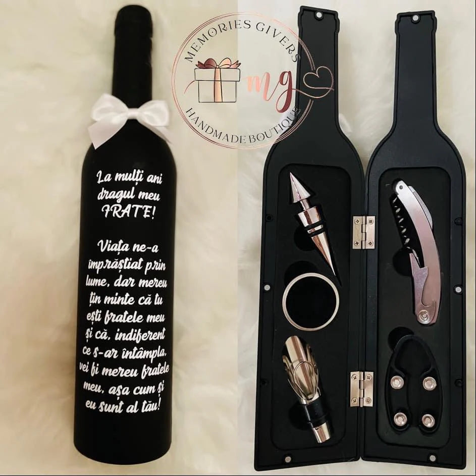 Doar sticla personalizată sau în cutie/pungă de cadou