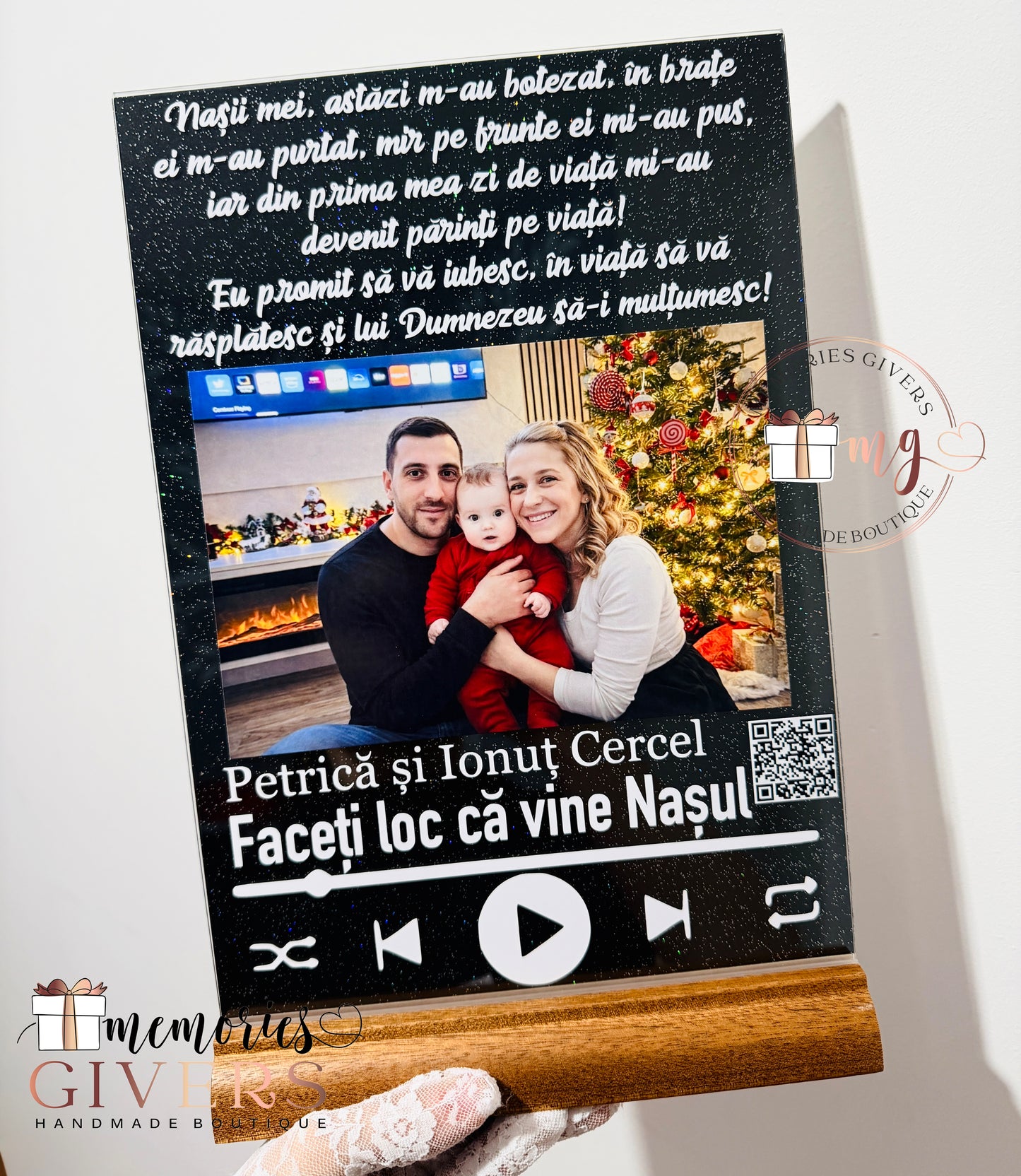 Placă acrilică/tablou A4 cu melodie cu sau fără sticlă