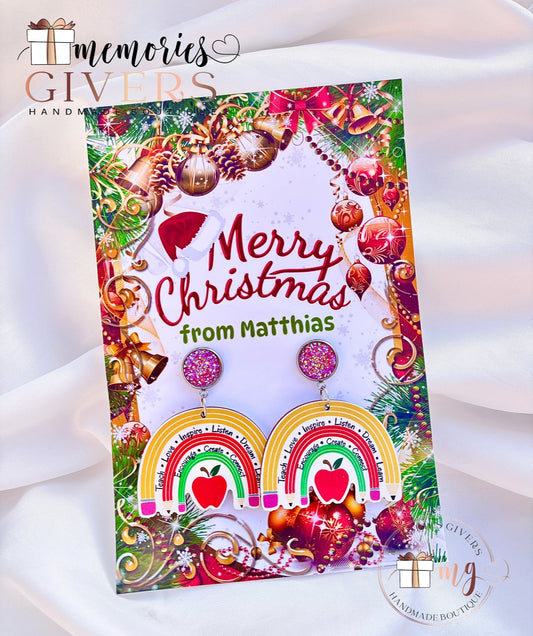 Cercei cu mesaj personalizat pentru Profesoare