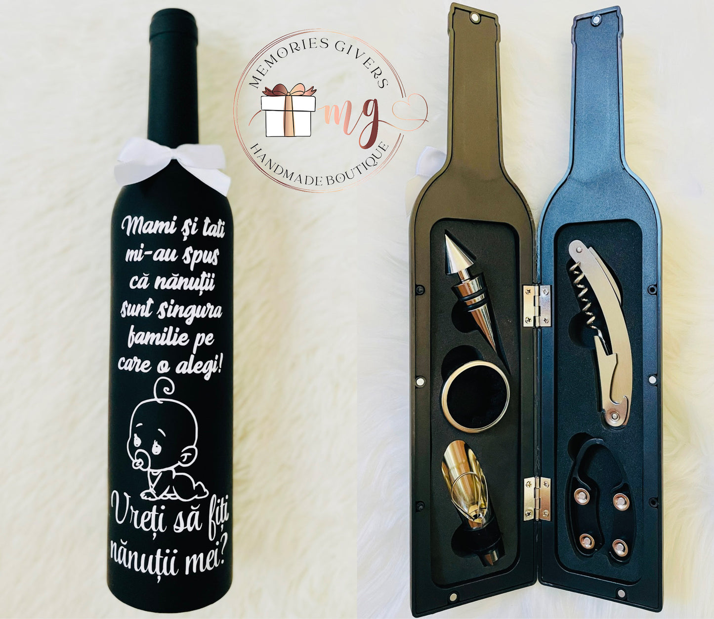 Doar sticla personalizată sau în cutie/pungă de cadou