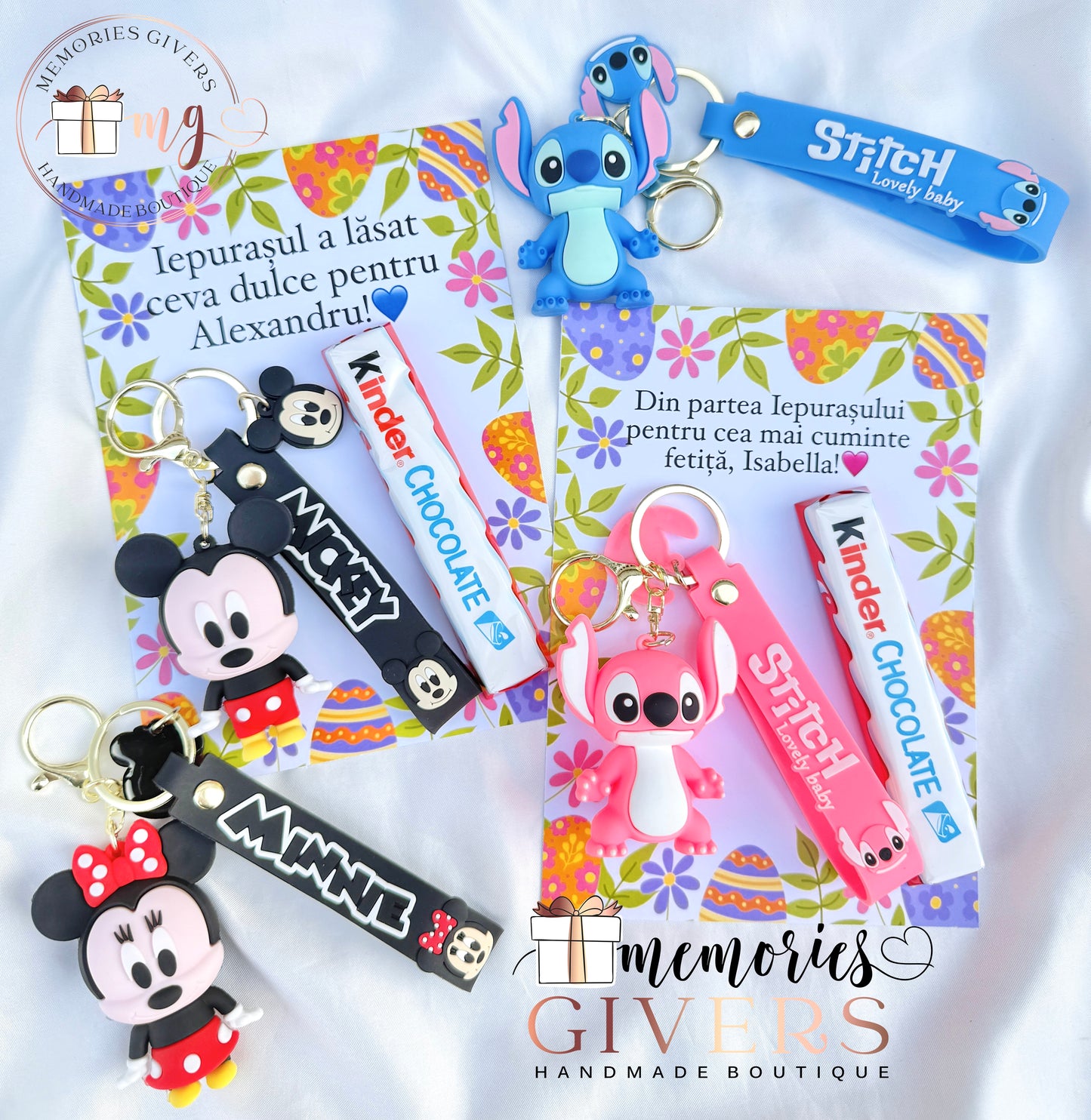 Breloc pentru COPII, ciocolată Kinder și felicitare 10x15 cm