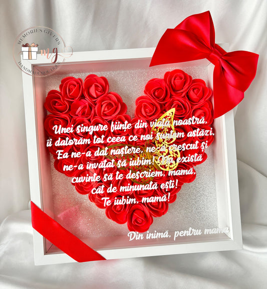 Tablou cu trandafiri și mesaj