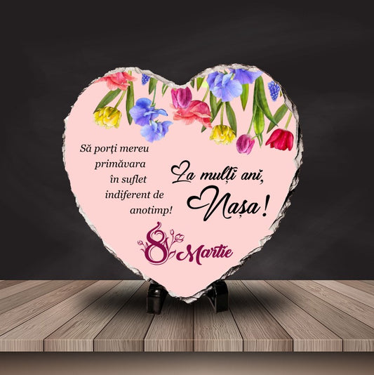 Piatră de ardezie în formă de inimă 15x15cm