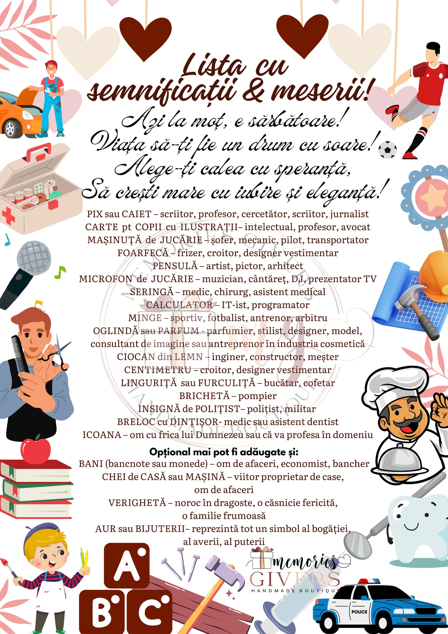 20 de obiecte ce se pun în tăvița pentru BĂIAT + semnificația lor