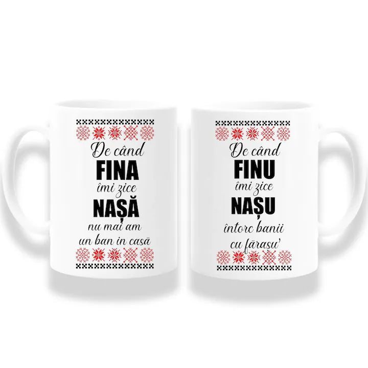 Căni personalizate pentru Nașii de Cununie