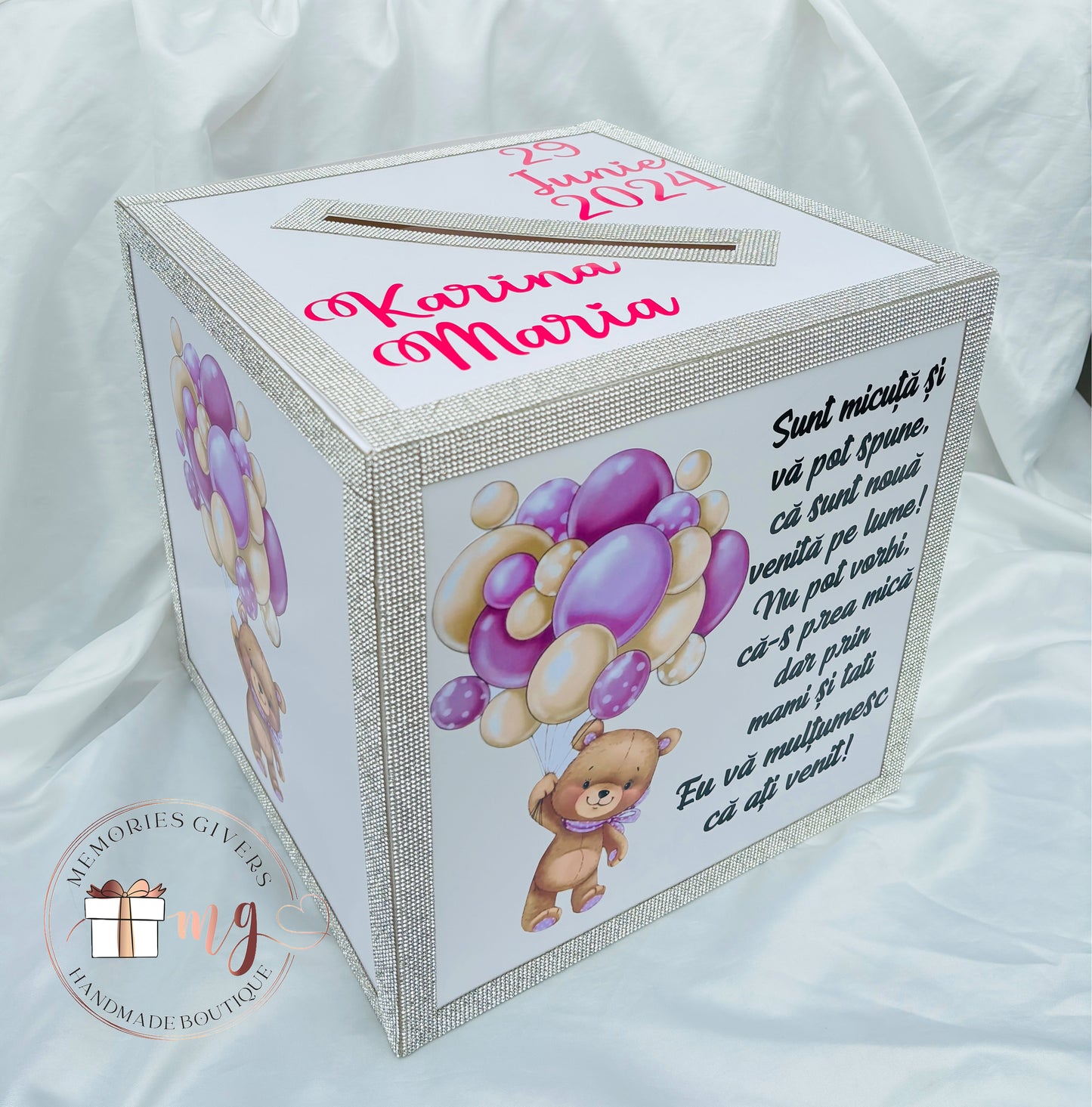 Cutie din carton pentru bani/dar - model fete
