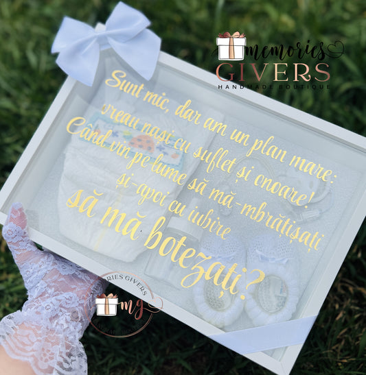 Tablou A4 cu totoși, pampers, suzetă și mini biberon și/sau sticlă