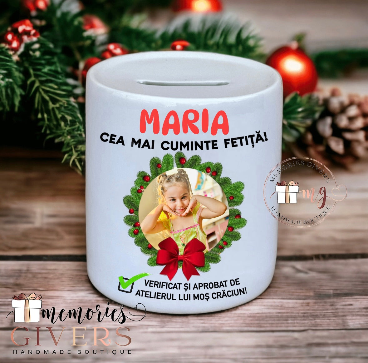 Pușculiță pentru bani din ceramică 10x8.5cm