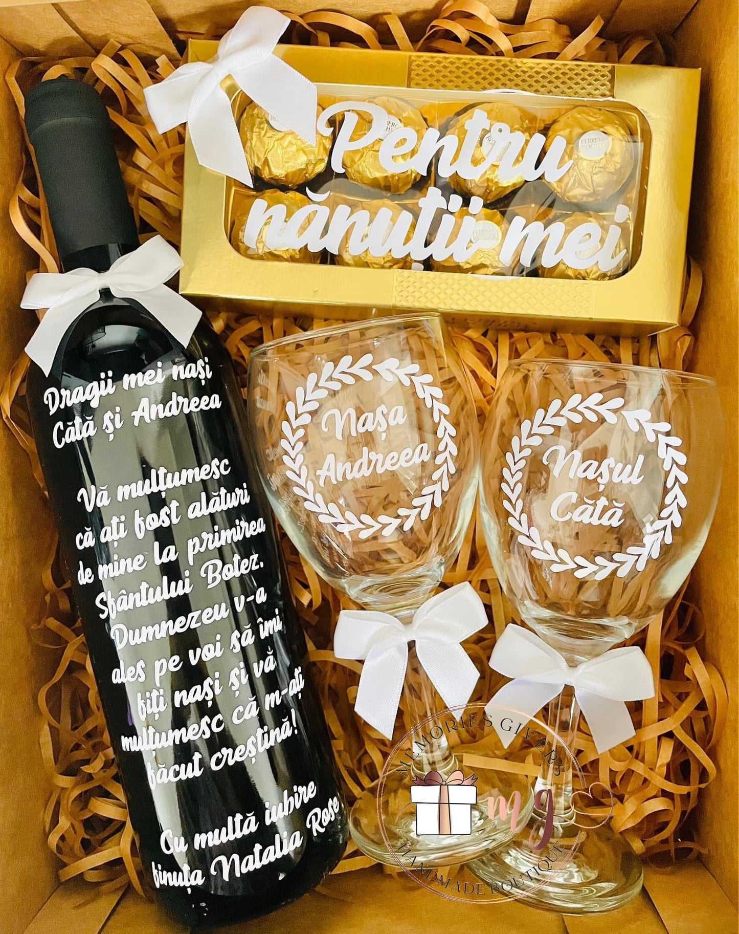 Set cu sticlă & pahare cu sau fără ciocolată