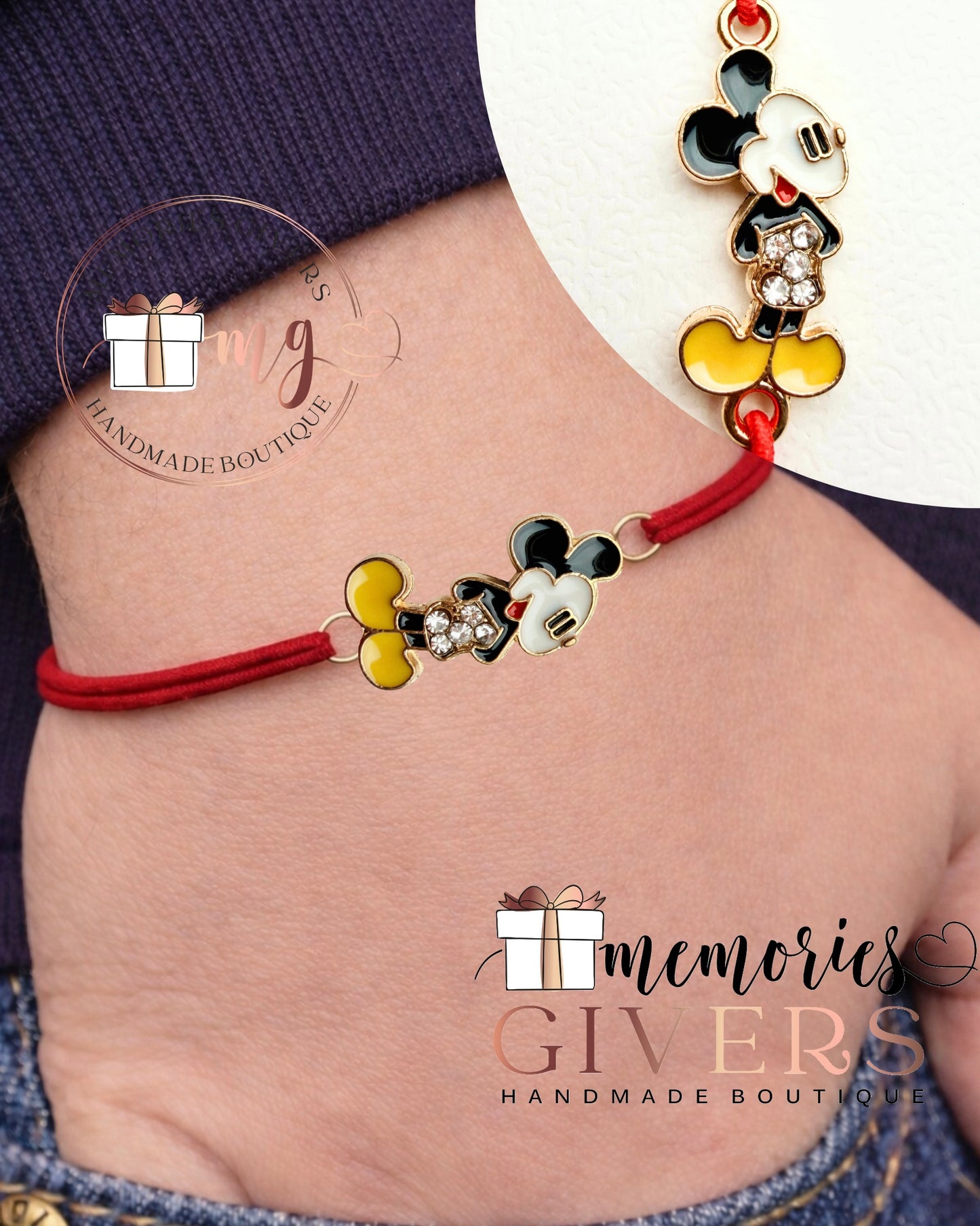 Brățară elastică ajustabilă pentru băiat - MICKEY MOUSE