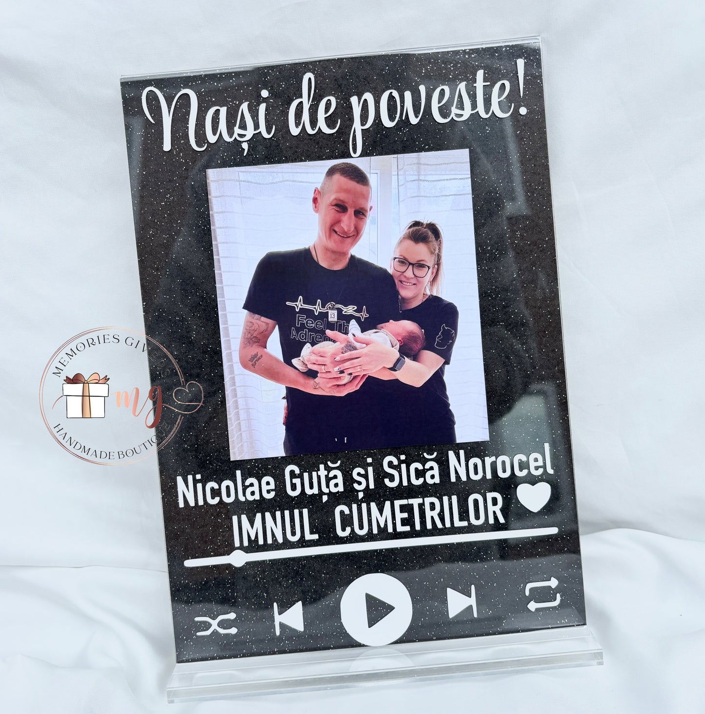 Placă acrilică/tablou A4 cu melodie cu sau fără sticlă