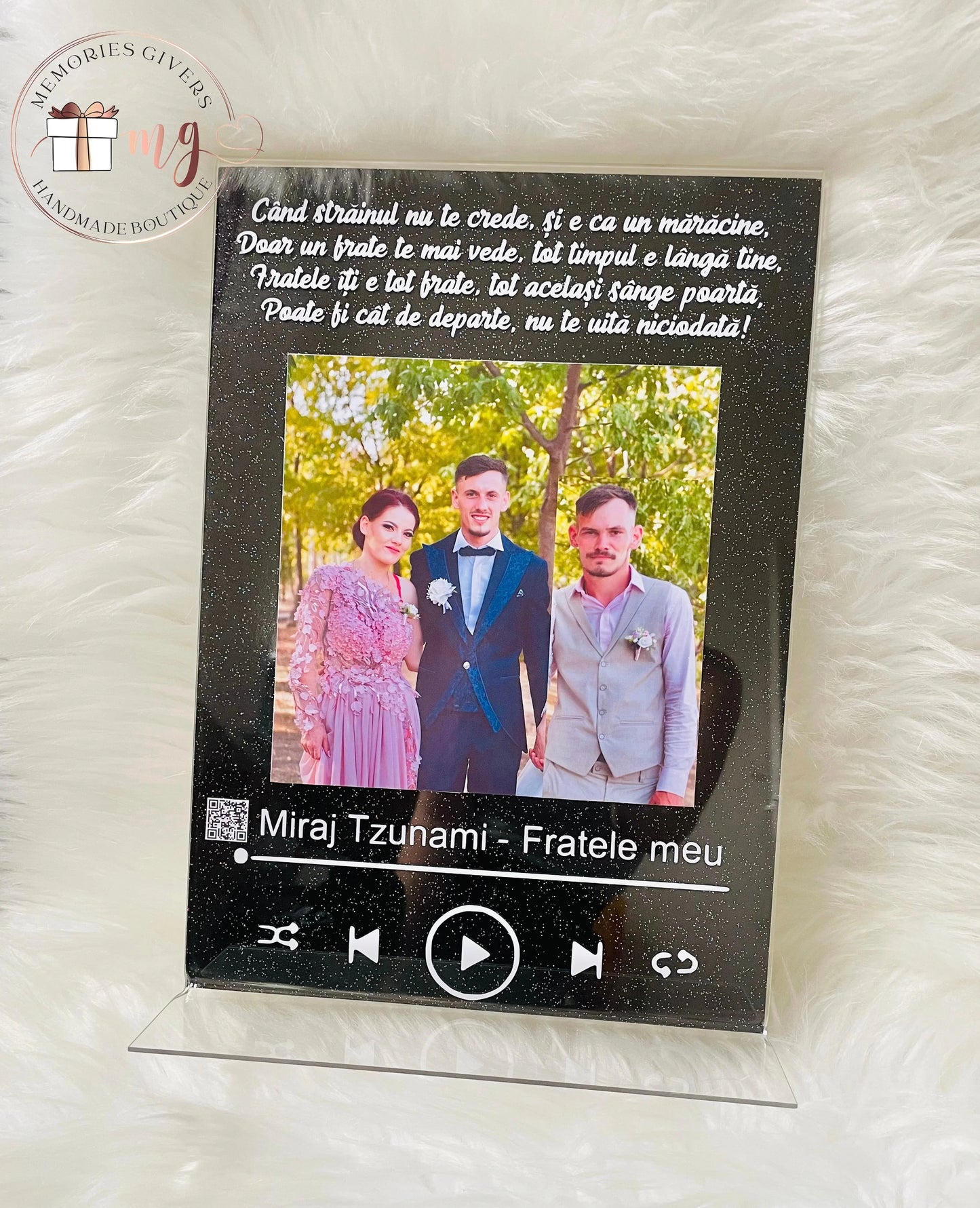 Placă acrilică/tablou A4 cu melodie cu sau fără sticlă