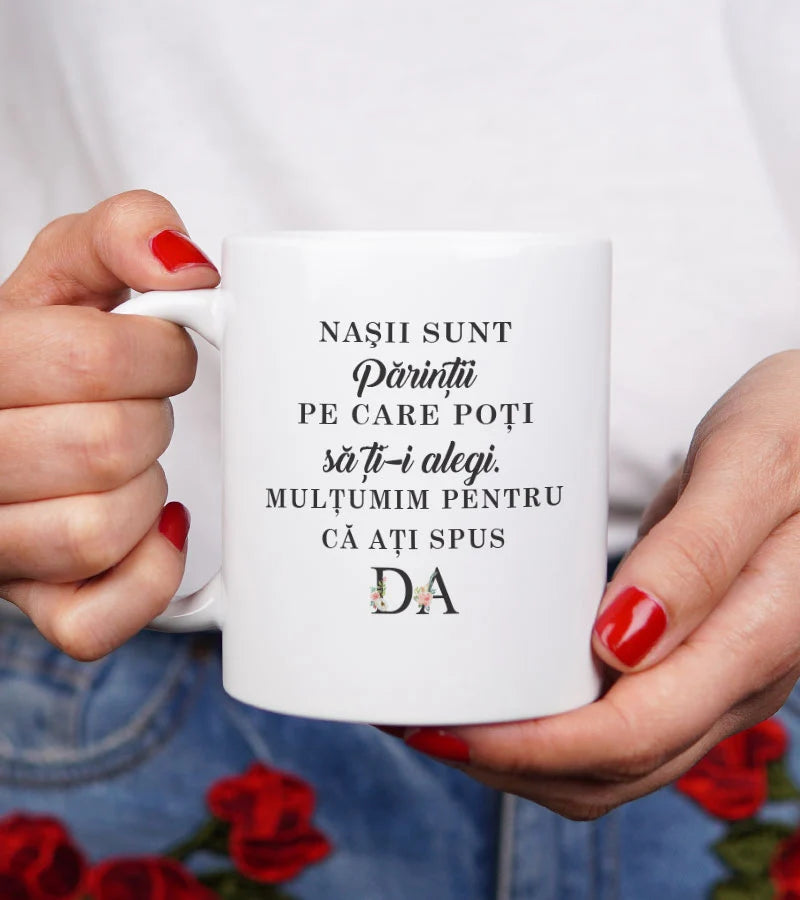 Căni personalizate pentru Nașii de Cununie