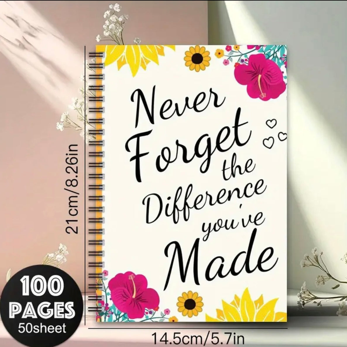 Agendă cu spirală și 100 de pagini 21 x 14.5 cm