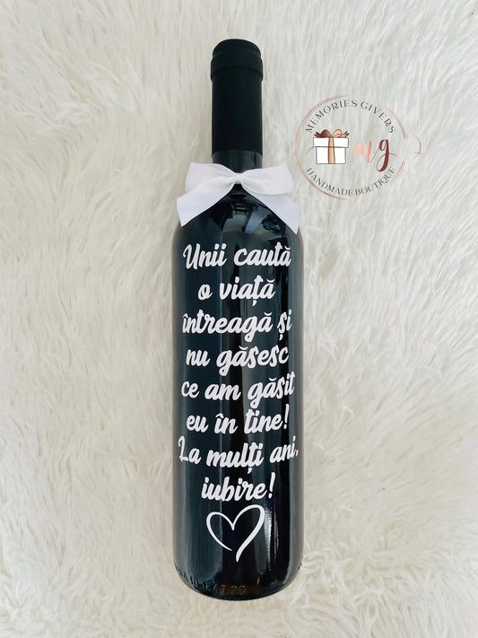 Sticlă personalizată în cutie/pungă de cadou