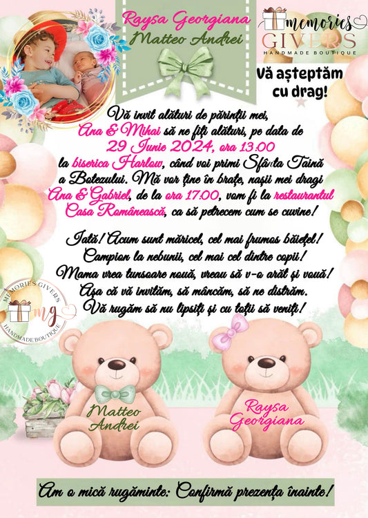 Invitație pentru frați sau gemeni