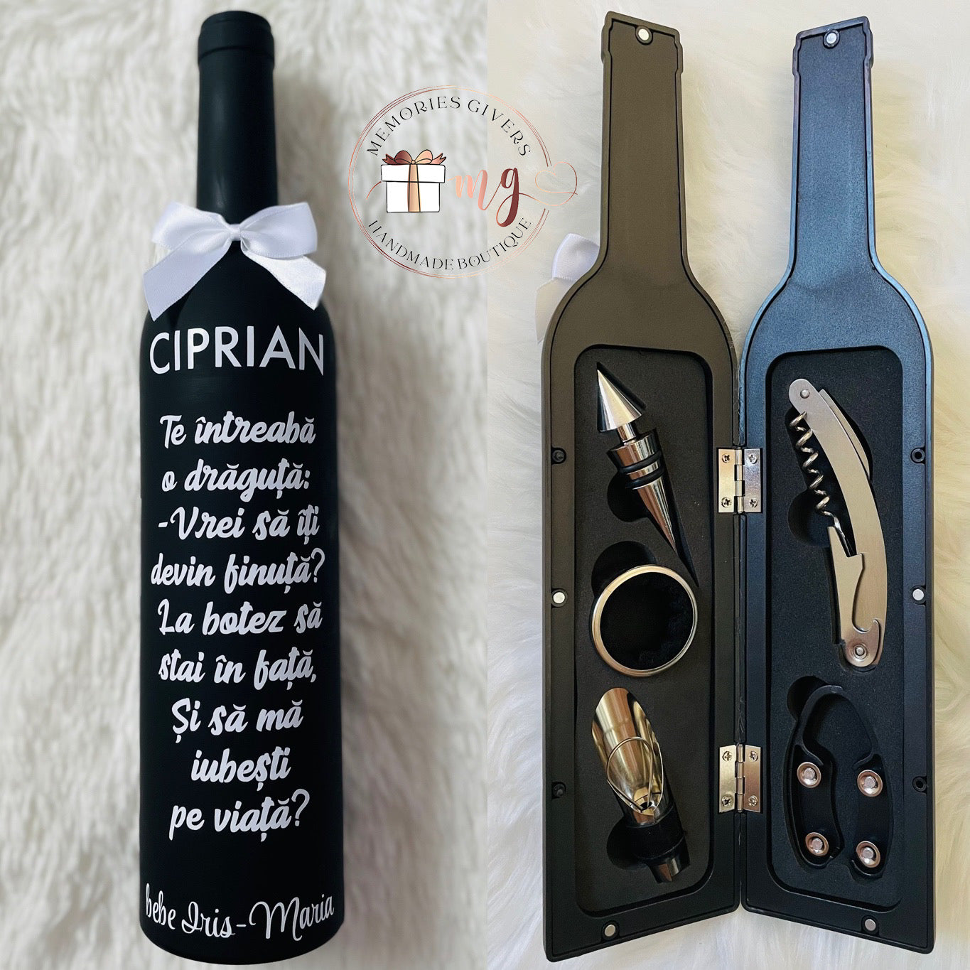Doar sticla personalizată sau în cutie/pungă de cadou