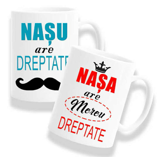 Căni personalizate pentru Nașii de Cununie
