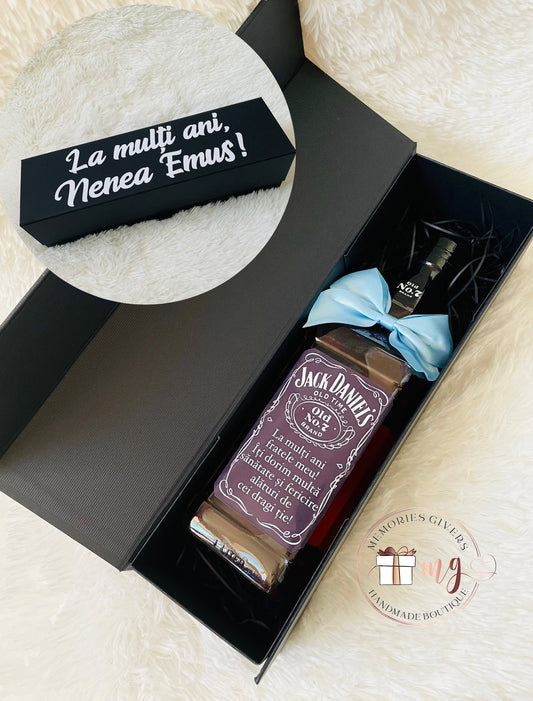 Sticlă personalizată în cutie/pungă de cadou
