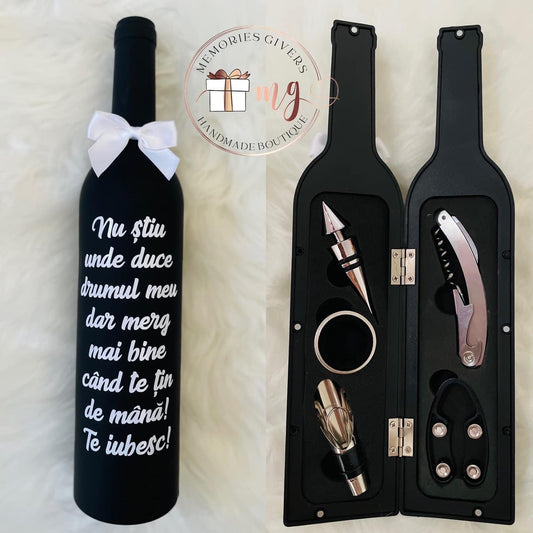 Sticlă personalizată în cutie/pungă de cadou