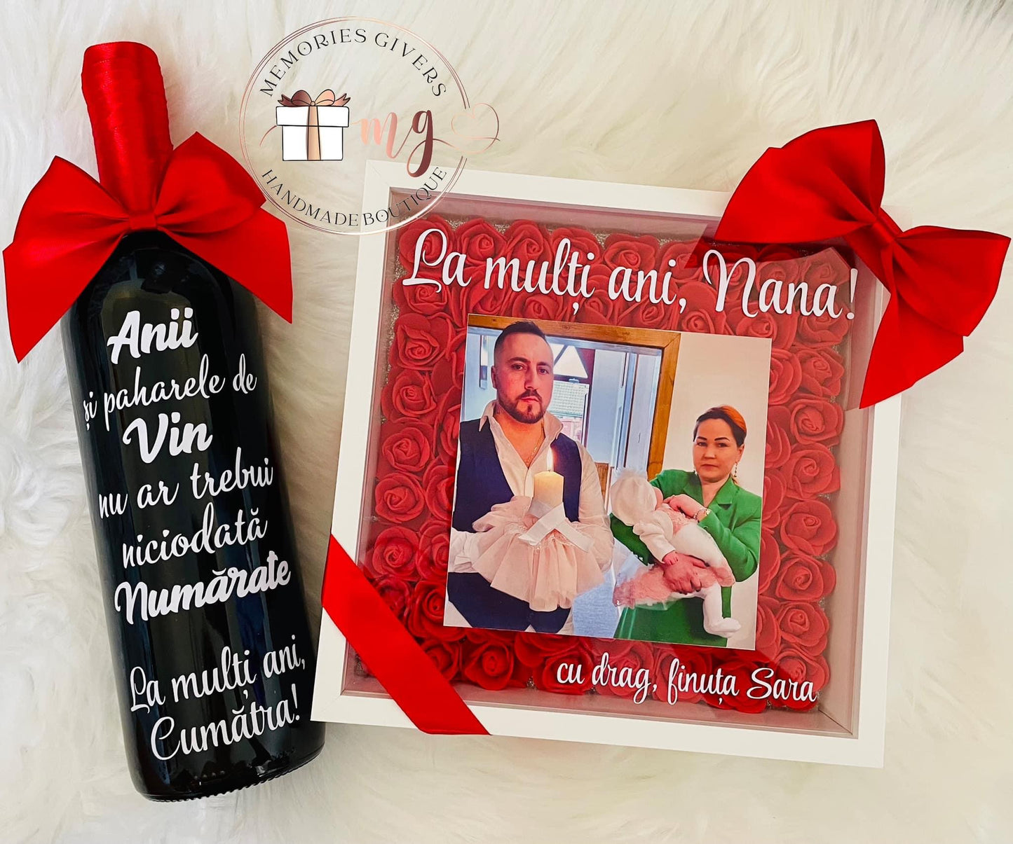 Tablou 3D și sticlă cu vin "Sânge de taur"