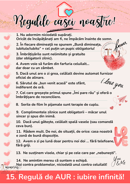 Magnet de frigider A5 "Regulile casei"