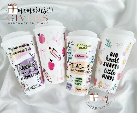 Pahar cu capac din plastic pentru cafea 470ml 15x9cm