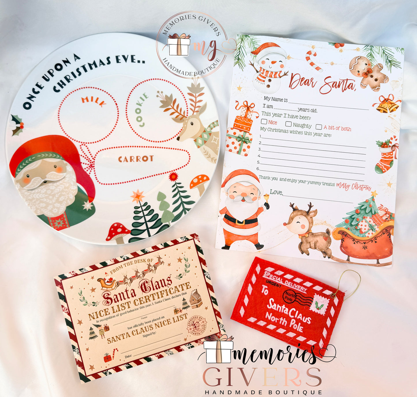 Farfurie pentru Moș Crăciun cu scrisoare și Certificat