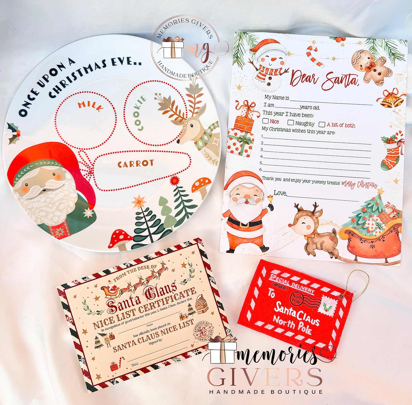 Farfurie pentru Moș Crăciun cu scrisoare și Certificat