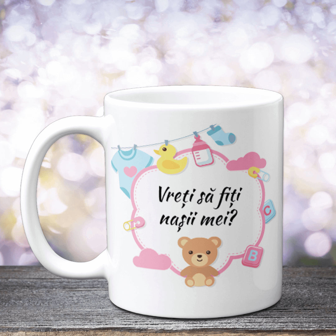 Căni personalizate pentru Nașii de Botez