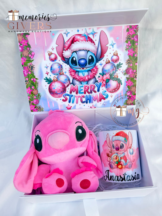 Cutie cu Stitch din plush și cană