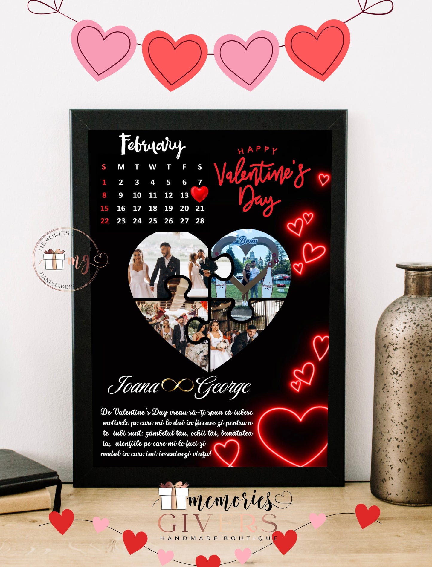 Tabloul A4 pentru Valentine's Day