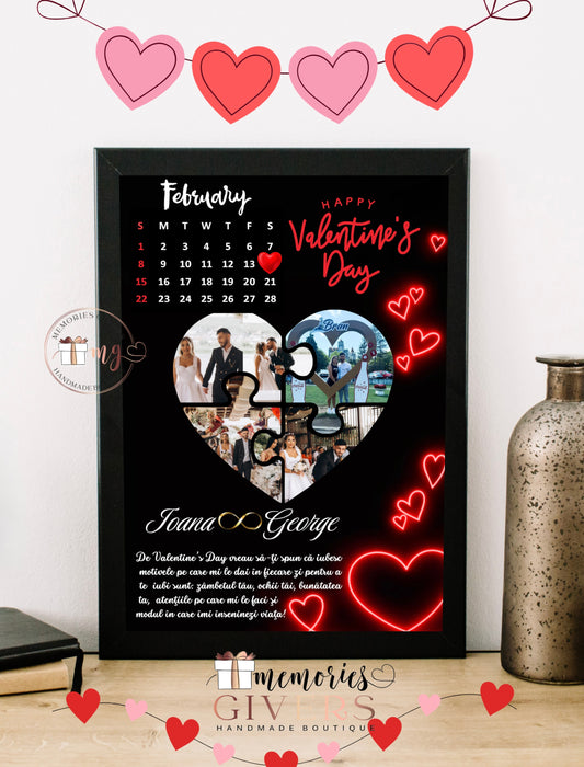 Tabloul A4 pentru Valentine's Day